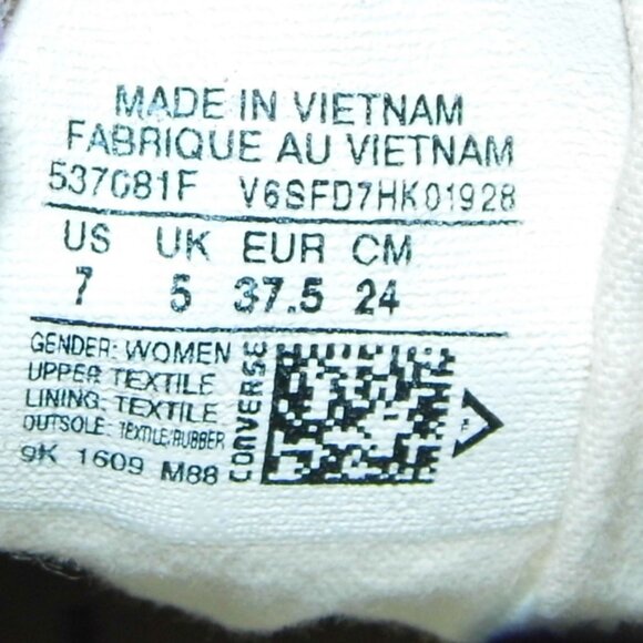 CONVERSE Chuck Taylor All Star Shoreline Black Sneakers Womens Size 7 - Picture 7 of 7